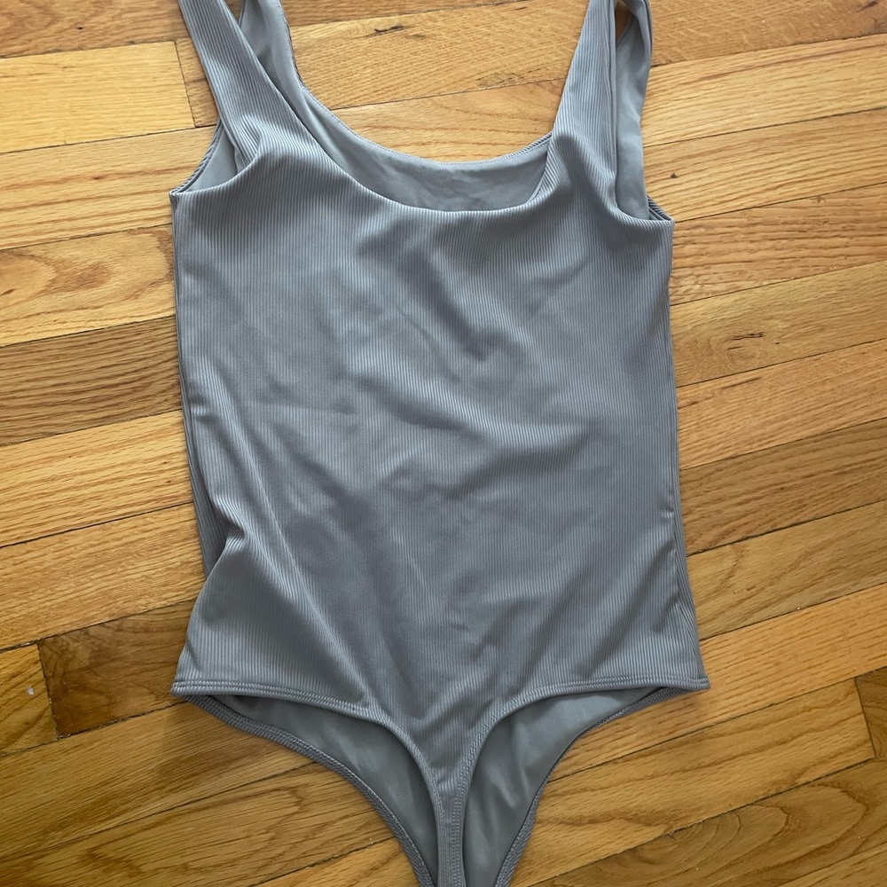 Amazon Gray Ribbed Bodysuit